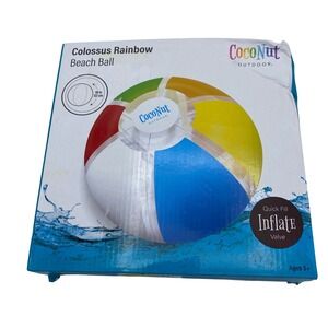 Colossus Rainbow Beach‎ Ball - 48 in - Quick Fill Valve - Ages 5+